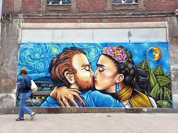 Impression le baiser van gogh Frida Kahlo dhoa